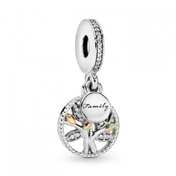 

CHARM SILVER GOLD CIRC TREE FAM
