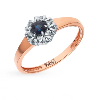 

Gold ring with sapphires and diamonds sunlight sample 585