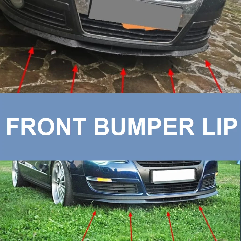 For VW Volkswagen Passat B6 CUPRA R FRONT SPOILER BUMPER LIP Euro Spoiler  Lip Universal 3 pcs Body Kit Splitter Car Accessories