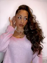 Coleta ondulada de cuerpo largo vigoroso para mujer, extensión de cabello sintético, Clip en peluca, cabello falso negro