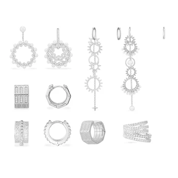 

2020 New Original Fashion Single Five-ring Sliding Ear Bone Clip Asymmetric Sun Dangle Suitable For Women's Romantic Jewelry