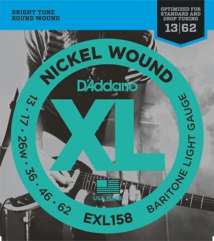 

EXL158 XL NICKEL WOUND electric guitar strings Baritone-Light 13-62 D'Addario