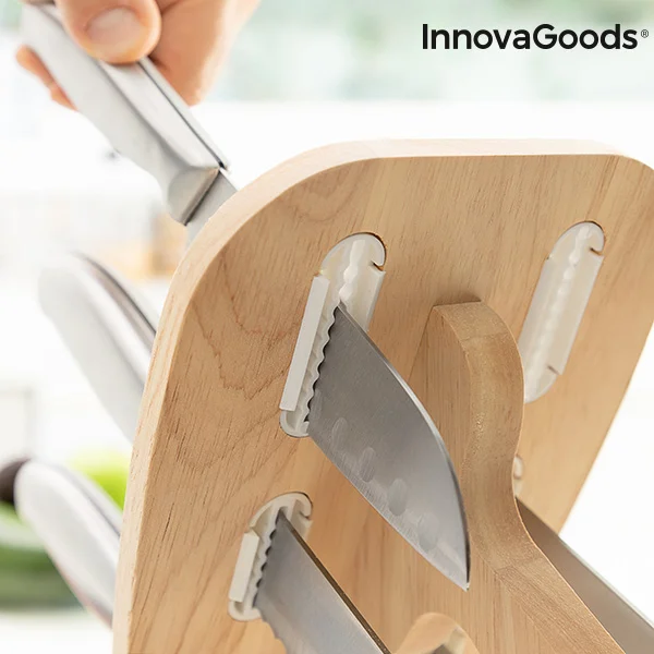 Набор ножей с деревянной основой Spartan InnovaGoods 7 штук