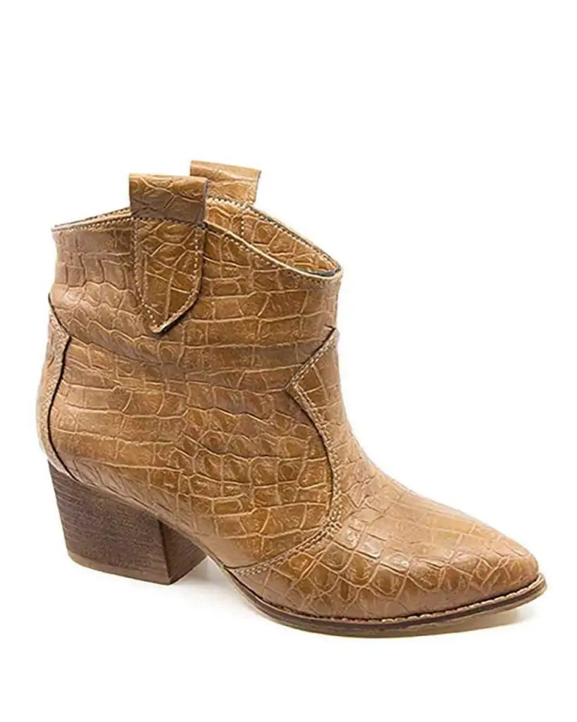 

Mosimoso Women's Ankle Height Boot Alekia Mink Crocodile Heels Western Women Boots