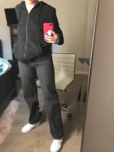 Women Jeans Cargo-Pants Wide-Leg Gray Loose Blue Girl Baggy High-Waist Straight Casual