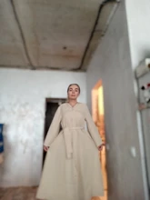 Summer Dresses Buttons V-Neck Lace-Up Oversize Colorfaith Women Spring Vintage Casual