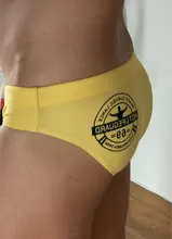 Bañador de talla grande bolsa bulto para hombre, ropa de baño Sexy de realce, bañadores impermeables