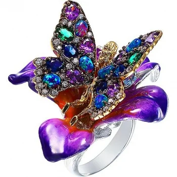 

Jay VI ring with enamel, Opals and cubic zirconia