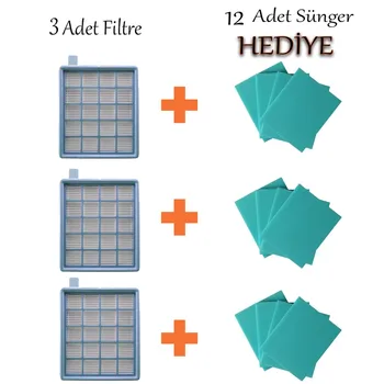

HEPA FİTRE Philips FC 9542/91 Power Pro Active Hepa Filter + 12 Sponge