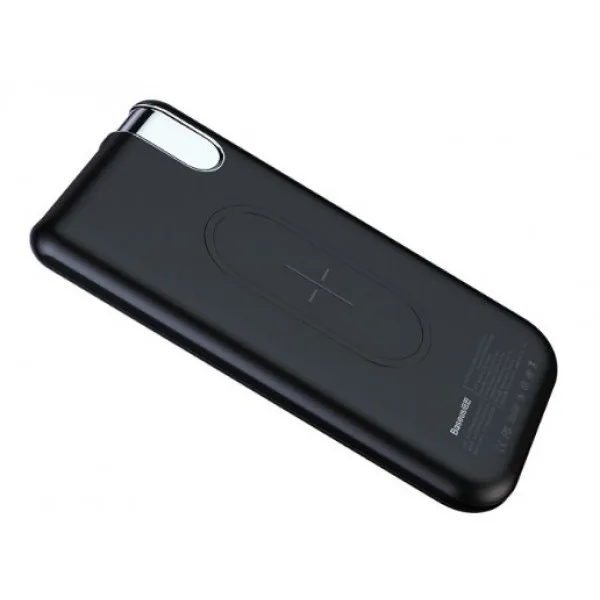 Portable Charger Baseus Thin Version Wireless Charger Power Bank 10000 mAh PPALL-QY01(Black