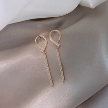 

New Korean Trendy Crystal Dangle Earrings for Women Simple Elegant Moon Pearl Flowers Earring Girls Party Temperament Jewelry