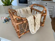 Accesorios de fotografía para bebé, cesta de ratán tejida Vintage, accesorios de fotografía recién nacido, cesta de bebé posando, sofá, cama, foto para bebé