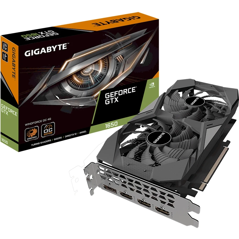 Видеокарта Gigabyte WindForce nVidia GeForce GTX 1650 1785MHz 4096MB 8002MHz 128 bit RTL [GV-N1650WF2OC-4GD]