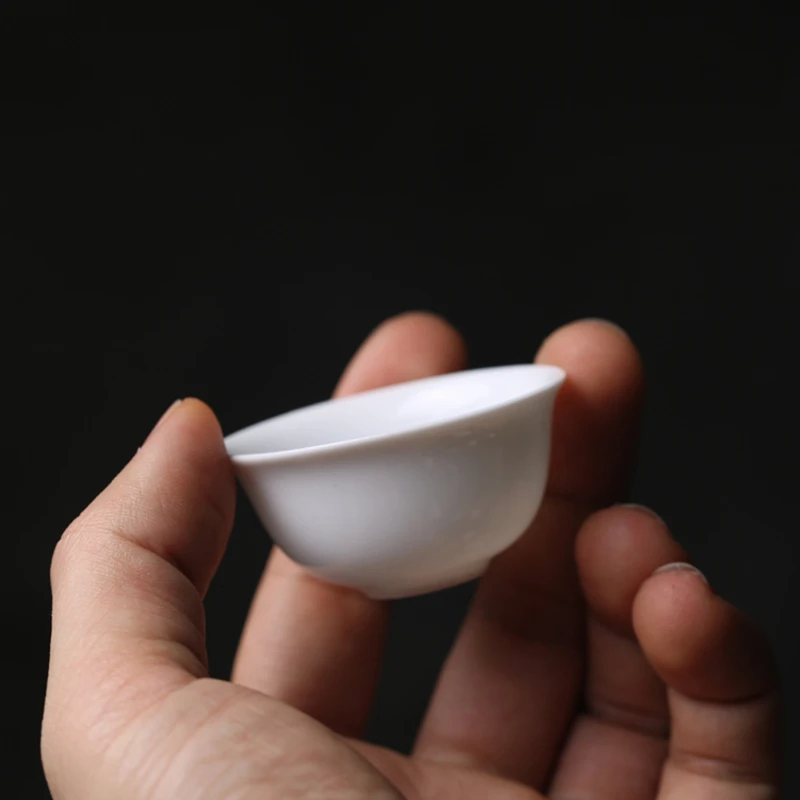 Tea Cup 6pcs/lot 30ml Chinese Thin Kung Fu Ceramic Cups White Teaware Bowl For Tea Ceremony Chaozhou teacup tea cup