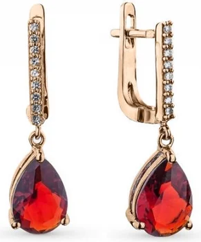 

Lucas gold earrings with garnet and diamonds in red gold