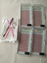 GLAMLASH-pestañas postizas hechas a mano, pestañas falsas de seda de Corea, individuales, voluminosas prefabricadas, Tallo largo, 2D-6D