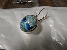 Pendientes de árbol de la vida para mujer, aretes de Color plata, pendientes de Francia para mujer, aretes con gancho para la oreja, joyería cabujón de cristal