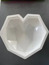3D Diamond Love Heart Shape Silicone Molds Bakeware Mousse Pastry Dessert Molds