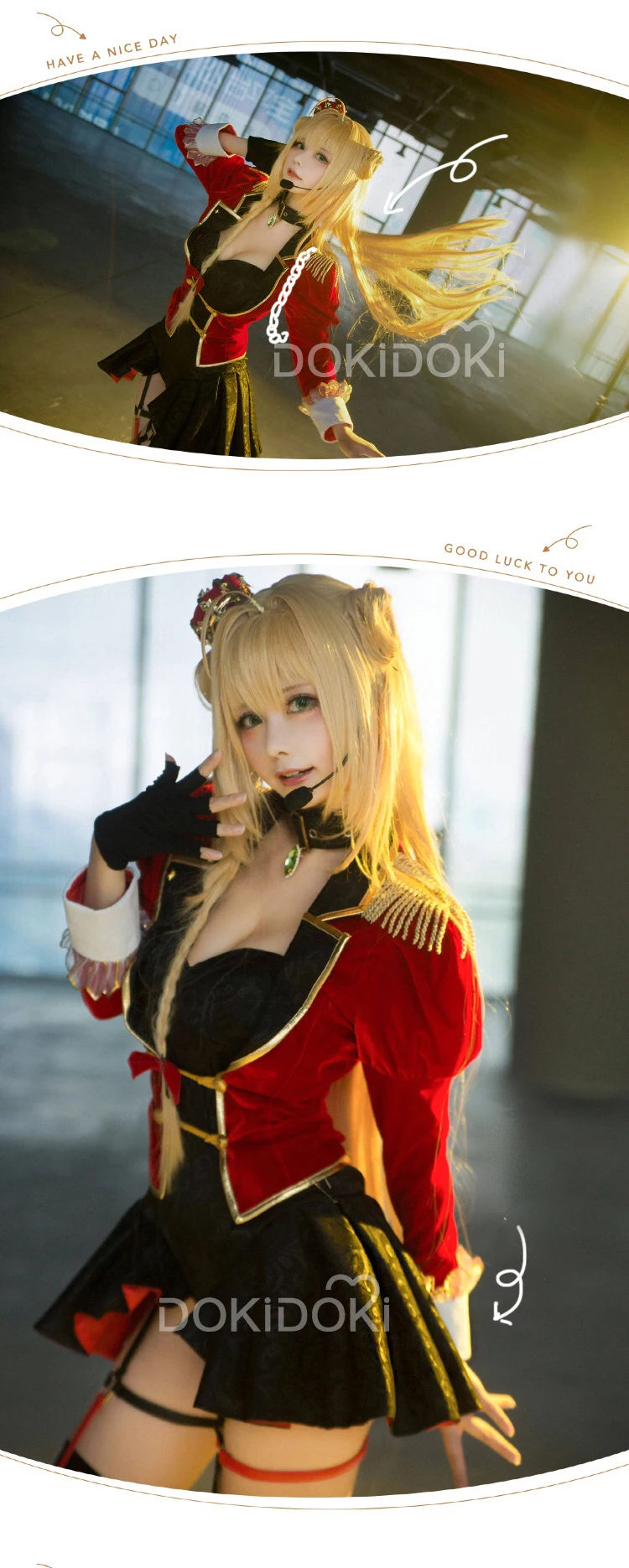 DokiDoki игра Fate Grand Order Nero, для косплея Fate Косплей Idol Nero Красная форма FGO женский костюм на Хэллоуин