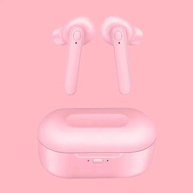 DT-5 TWS Bluetooth 5,0 спортивные наушники беспроводные наушники Hi-Fi стерео наушники-вкладыши с зарядной коробкой микрофон для Android ios - Цвет: Pink