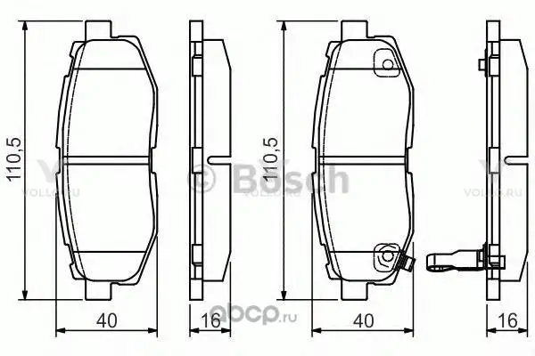 0986495135 BOSCH ДИСКОВЫЕ КОЛОДКИ ЗАДНИЕ