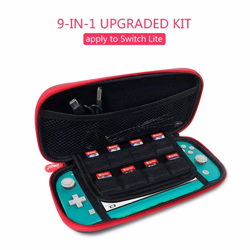 Ipega 9 в 1 сумка для хранения для Nintendo Switch Lite Console Gamepad аксессуары для Nintendo Switch Mini с пленкой и кабельными колпачками