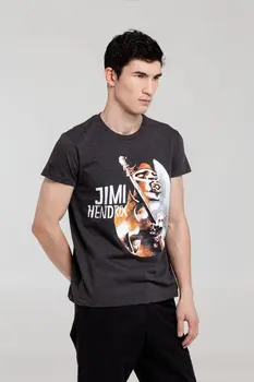 

T shirt "меламед. Jimi Hendrix ", Black melange