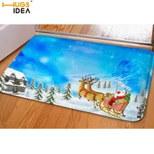 HUGSIDEA Marry Christmas Moose напольный ковер милый зимний Санта-олень входной коврик для гостиной коврики пыленепроницаемые коврики Ковры