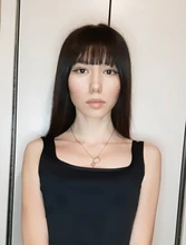 LVHAN-flequillo de aire puro, extensión de cabello sintético, Natural, negro, marrón claro, marrón oscuro, negro, fibra de alta temperatura