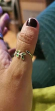 Hoja Verde hecha a mano creativo de Plata de Ley 925 temperamento personalidad moda femenina de tamaño reajustable de moda anillos de apertura SRI028