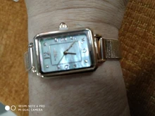 Relojes de malla de acero inoxidable con diamantes de imitación para mujer, esfera de nácar rectangular, Retro, Japón