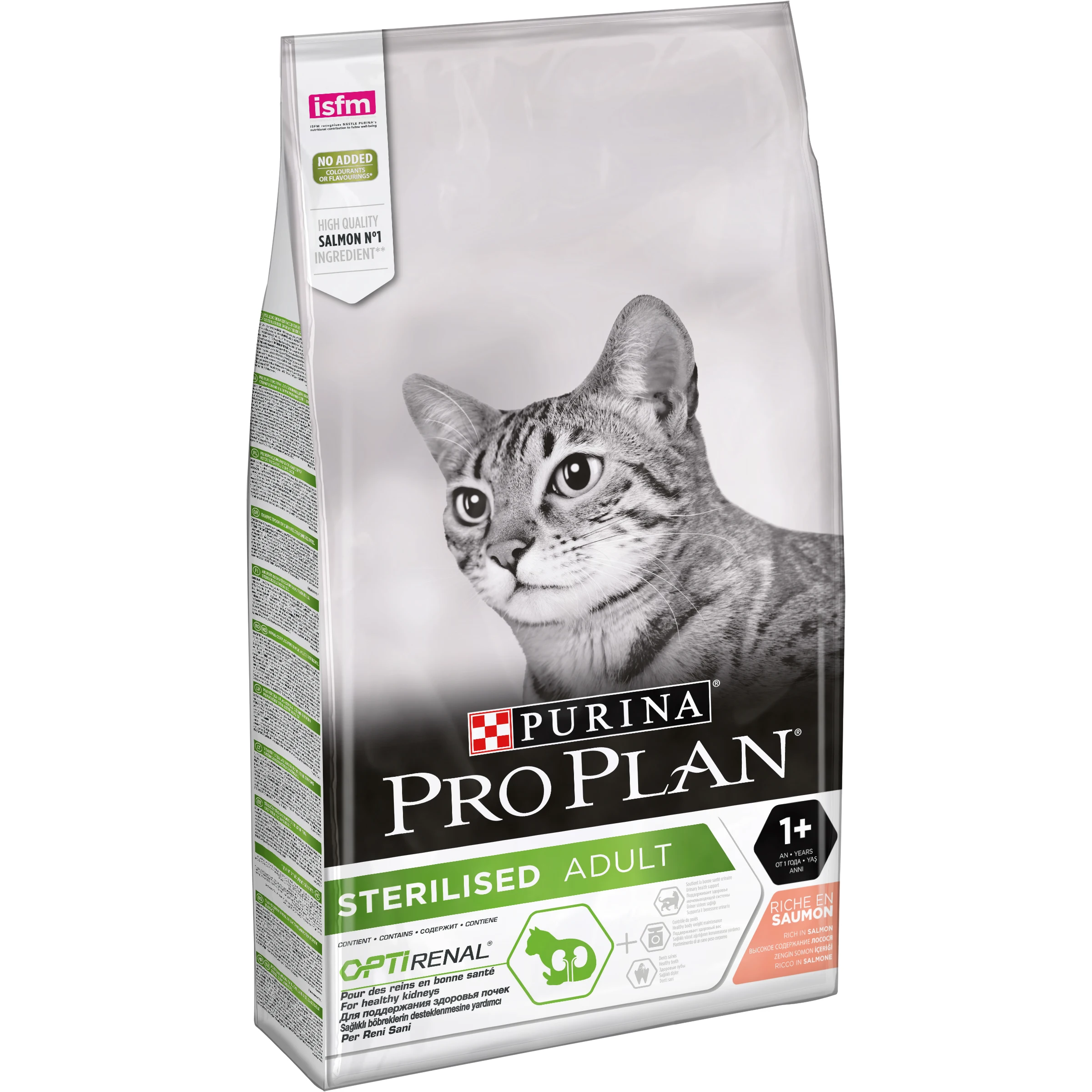 Сухой корм Purina Pro Plan для стерилизованных кошек и кастрированных котов, с лососем, Пакет, 10 кг. Про План