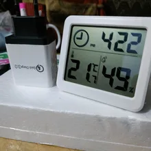 Termómetro multifunción higrómetro, Monitor electrónico automático de temperatura y humedad, reloj con pantalla LCD grande de 3,2 pulgadas