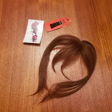 Flequillo brasileño de cabello humano, Clip de flequillo postizo hecho a mano, flequillo ligero y romo de aire suave