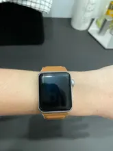 Correa de enlace de cuero para Apple watch, banda de 44mm, 40mm, 38mm, 42mm, pulsera de bucle magnético original, iWatch seires 3, 5, 4, 6 SE