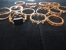 Tocona 15 unids/set, Virgen María Anillos de oro para mujer corazón manos de Fátima Anillos Cruz hoja geométrica Kольцо de joyería 7056