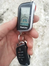 Llavero para mando a distancia LCD Vertical A93, sistema de alarma antirrobo para coche, bidireccional, rusa, A93