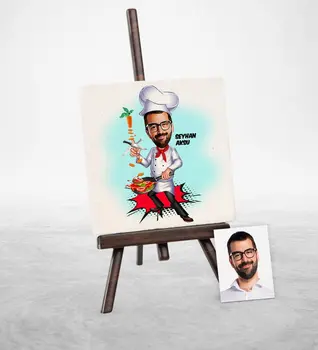 

Personalized Chef Cartoon Şovaleli Natural Stone-1