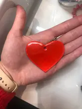 Llavero reflectante en forma de corazón, accesorios para colgante de bolsa, llaveros reflectantes de PVC suave para seguridad visible