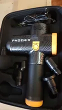 Phoenix-pistola de masaje de percusión a2, masajeador corporal eléctrico negro, terapia con 4 cabezales, MG55008
