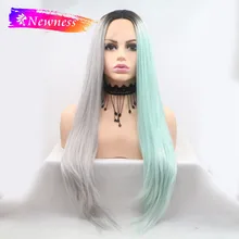 Новинка, прямые парики на кружеве для женщин, средняя часть, длинный синтетический парик с естественной линией волос