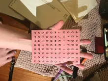 Mohamm-pegatina de corazón con letras en inglés para chica, suministros escolares, en blanco y negro, Cuenta de mano, 1 ud.