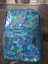 Yogodlns-mochila holográfica geométrica para hombre y mujer, morral de viaje de PVC, bandolera Laser, escolar, informal