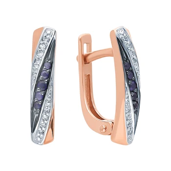 

Gold earrings with sapphires and diamonds sunlight sample 585