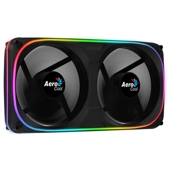 

Aerocool ASTRO, fan double PC 120mm, RGB Dual, Soporte anti shake, Black