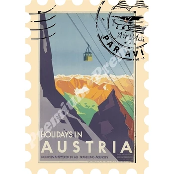 

Austria souvenir magnet vintage tourist poster