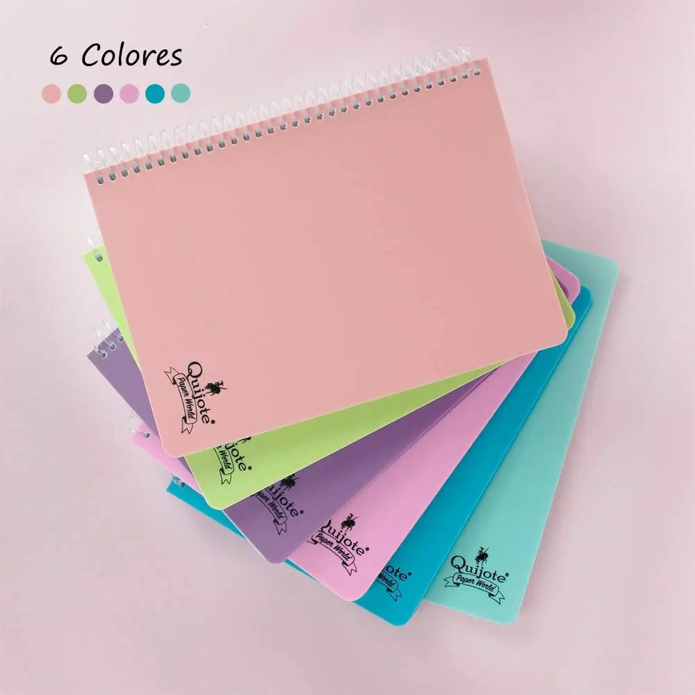 Quixote Paper World Pack 6 Notebook spirals, with grid, 4x4mm, plastic cap, 80 Leaves, 90 gram, A5 & A4 school Use Quixote Paper World Pack 6 Notebook spirals, with grid, 4x4mm, plastic cap, 80 Leaves, 90 gram, A5 & A4 school Use