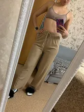 Pantalones cómodos y suaves de cintura alta para mujer, pantalón informal holgado de seda de hielo, pantalones largos de mujer 2021