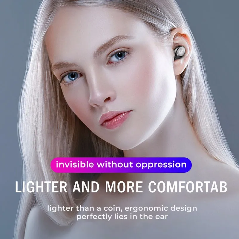 F9 беспроводные наушники Bluetooth V5.0 TWS, беспроводные Bluetooth наушники, светодиодный дисплей, 2000 мАч, внешний аккумулятор, гарнитура с микрофоном