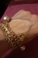 Pulseras con cadena de Color dorado multicapa para mujer, brazaletes con dije de corazón, brazaletes de cristal, novedad de 2020